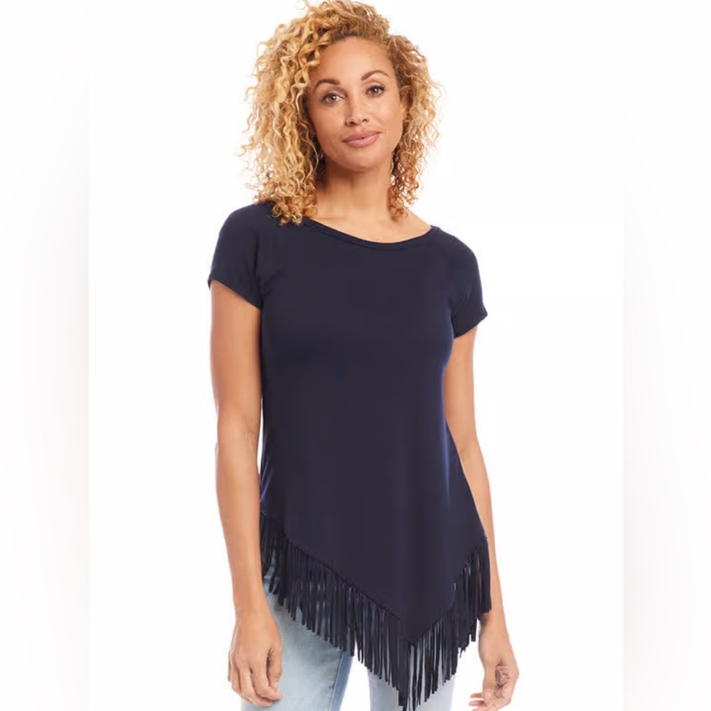 Karen Kane Angle Fringe Top, Large NEW!